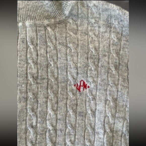 J.Crew Gray Cambridge Cable Knit Turtleneck - size large - Picture 2 of 9